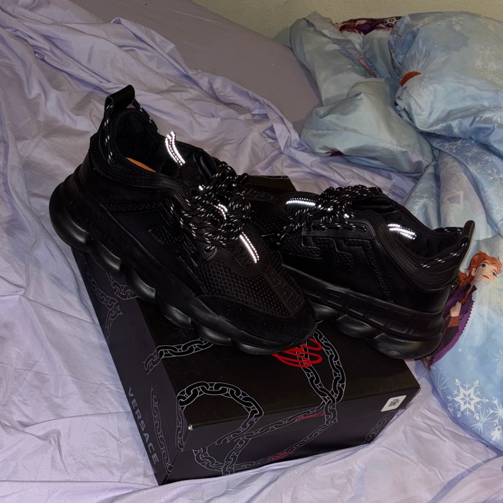 Versace Black Chunky Sneakers for men